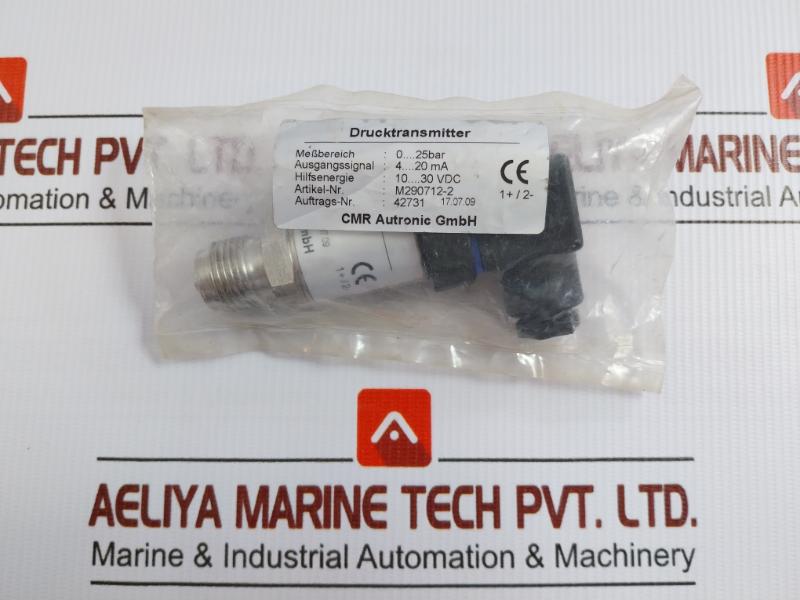 By Cmr Autronic M290712-2 Pressure Transmitter 0-25 Bar 4-20 Ma 10-30 Vdc