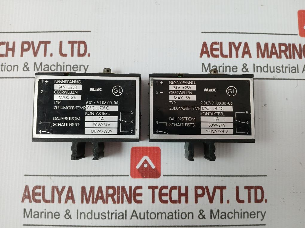 By Mak Part Number 9.01.7-91.08.00-06 Plug-In Relay 50w/24v