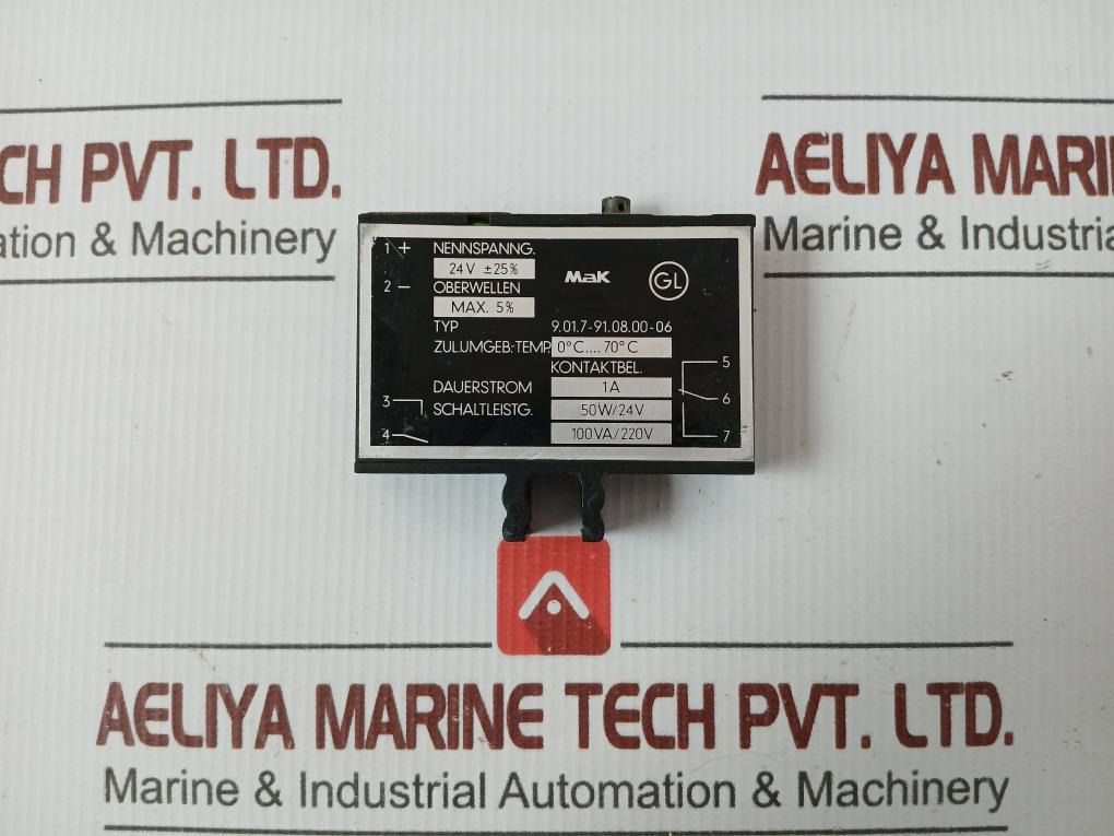 By Mak Part Number 9.01.7-91.08.00-06 Plug-In Relay 50w/24v