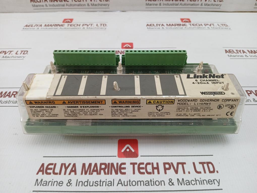 By Woodward Part Number 9905-968 Linknet 6 Channel Analog Input Module In 4-20ma Revision J