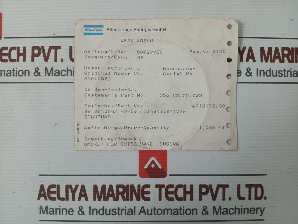 C-4400 Seal Gasket For Guide Vane Housing By Klingersil