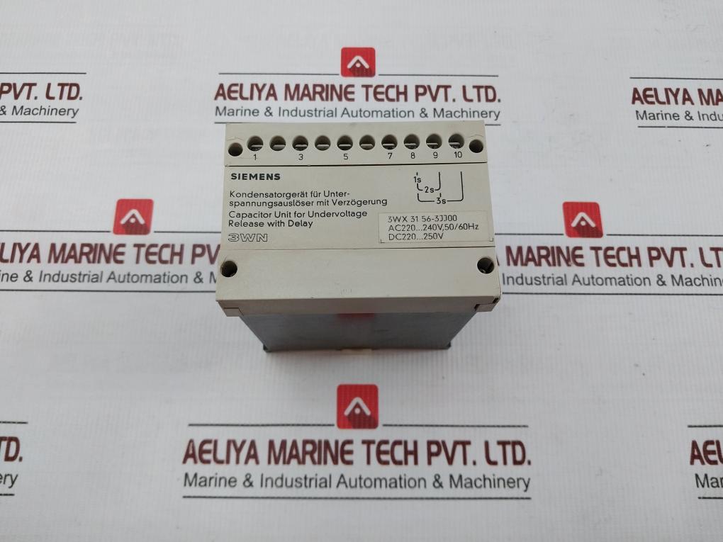 Capacitor Unit For Undervoltage Release With Delay Part No. 3wx 31 56-3jj00 By Siemens