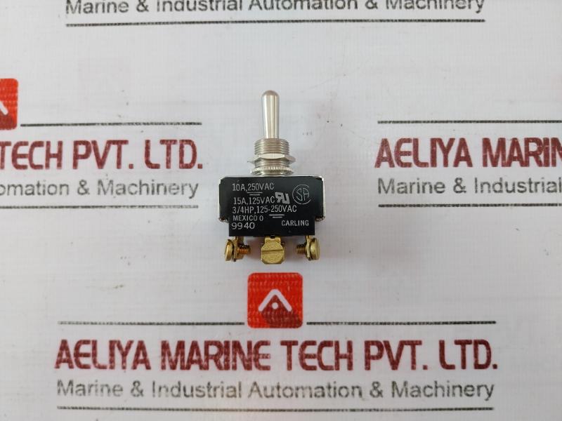 Carling 9940 Panel Switch 10A 250Vac 15A 125Vac 3/4Hp