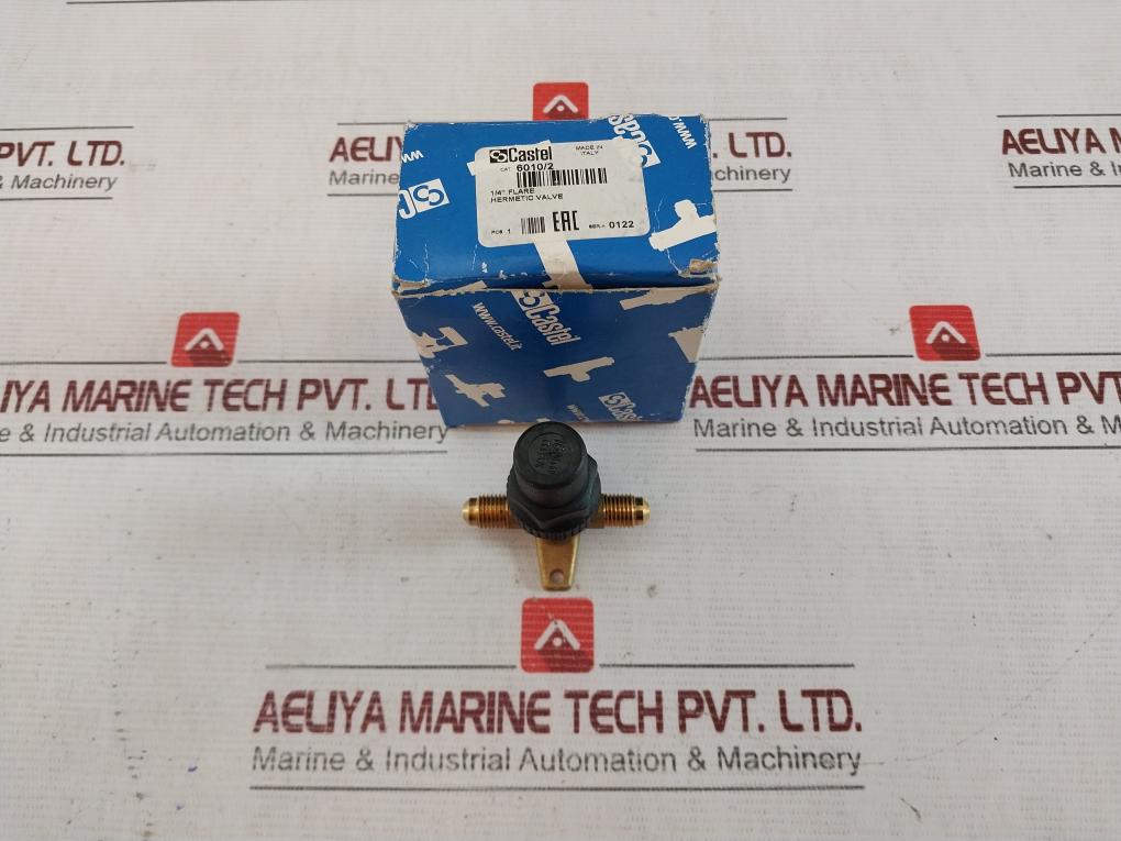 Castel 6010/2 Hermetic Valve Pap21 1/4" Flare 16Nm
