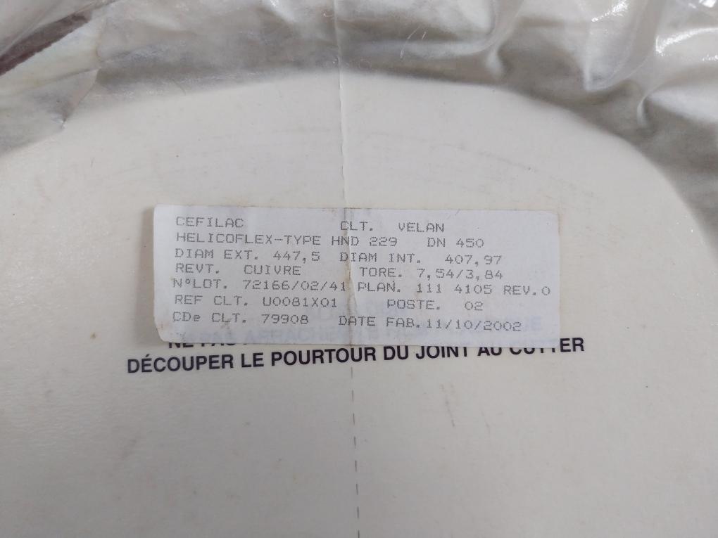 Cefilac Metallic Seal Gasket Dn-450