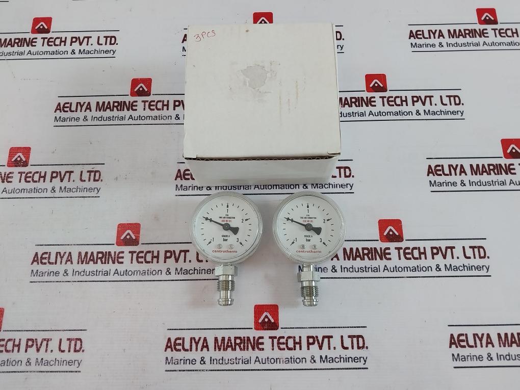 Centrotherm 316L Grade A Tube And Connection Pressure Gauge -1 To 3 Bar