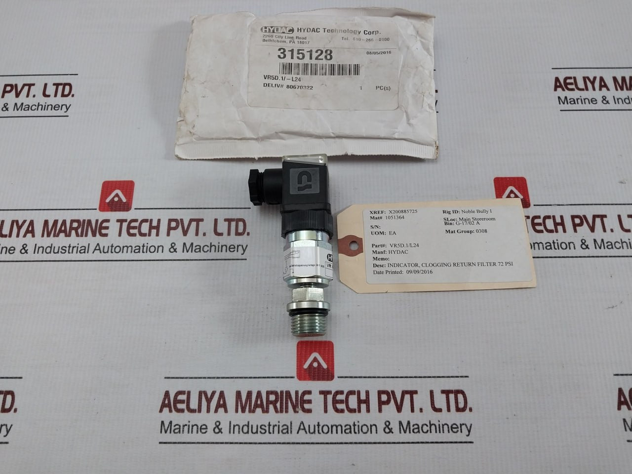 Clogging Indicator 24v Ac/Dc By Hydac Vr 5 D.1/L24