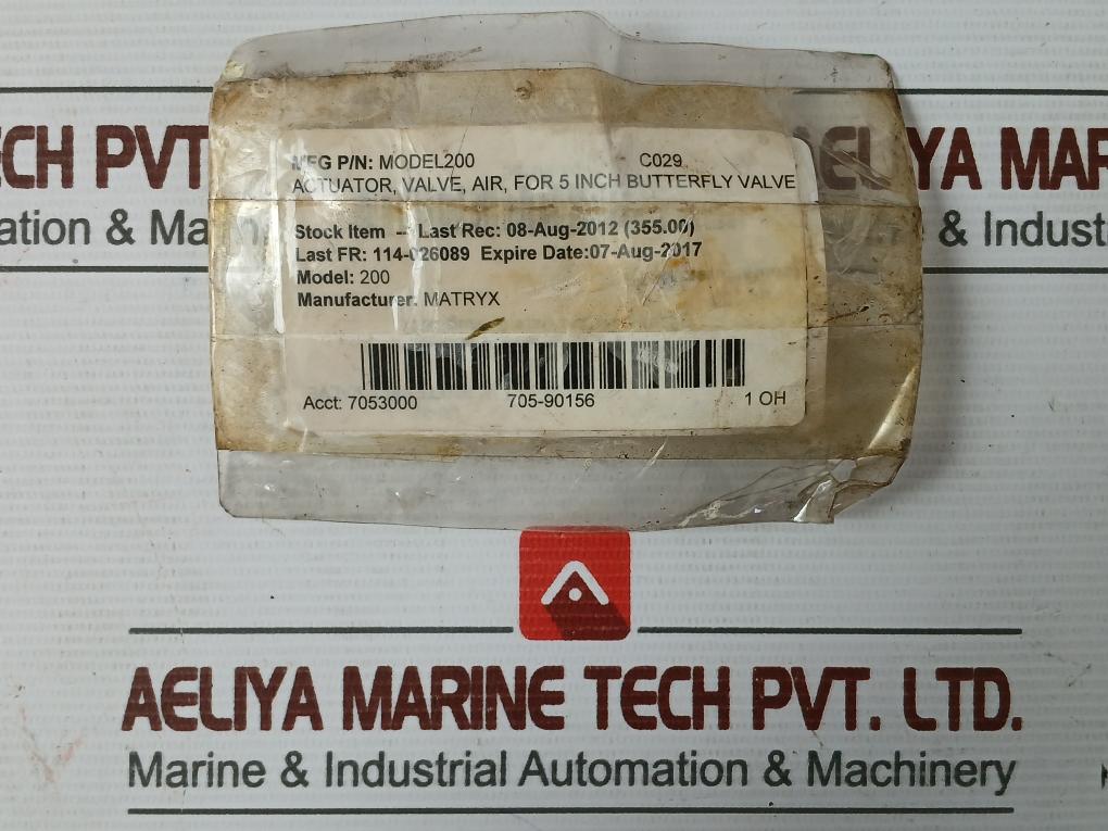 Condition IN NEW Air Actuator For Butterfly Valve 5 Inch Mx200 Matryx