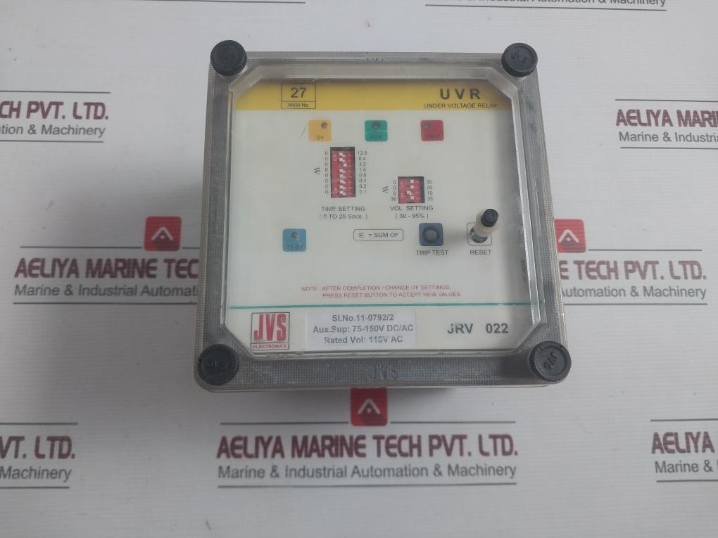 Condition In Used Jvs Jrv 022 Under Voltage Relay Rated Voltage - 110v Ac
