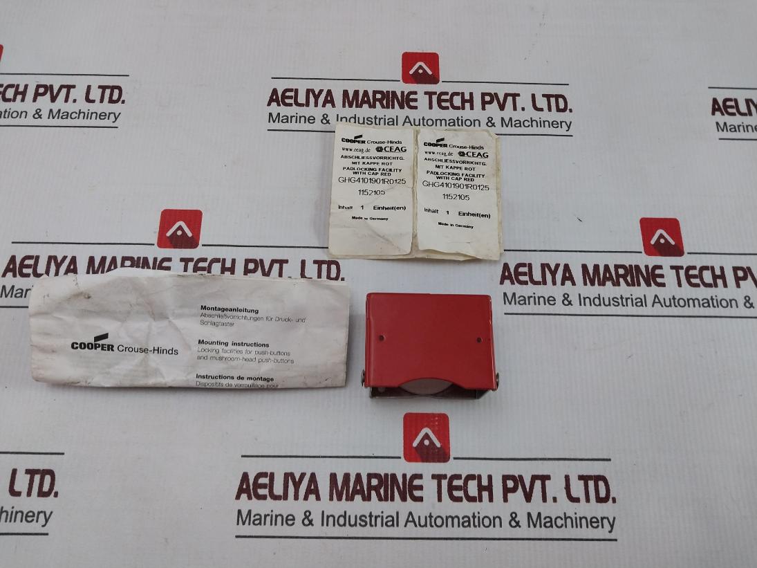 Cooper Crouse-hinds Ghg4101901R0125 Padlocking Facility With Cap Red