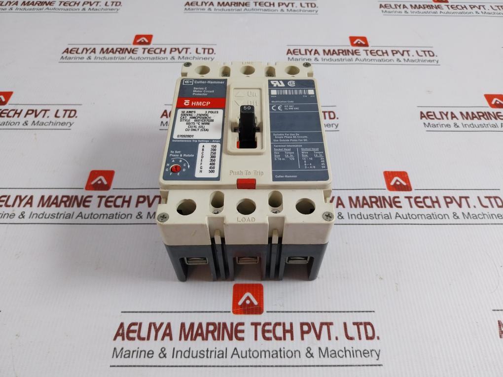 Cutler-hammer-3-pole-Motor-Circuit-Protector-Ser-C-50-Amps-250-Vdc-Hmcp050K2C-1