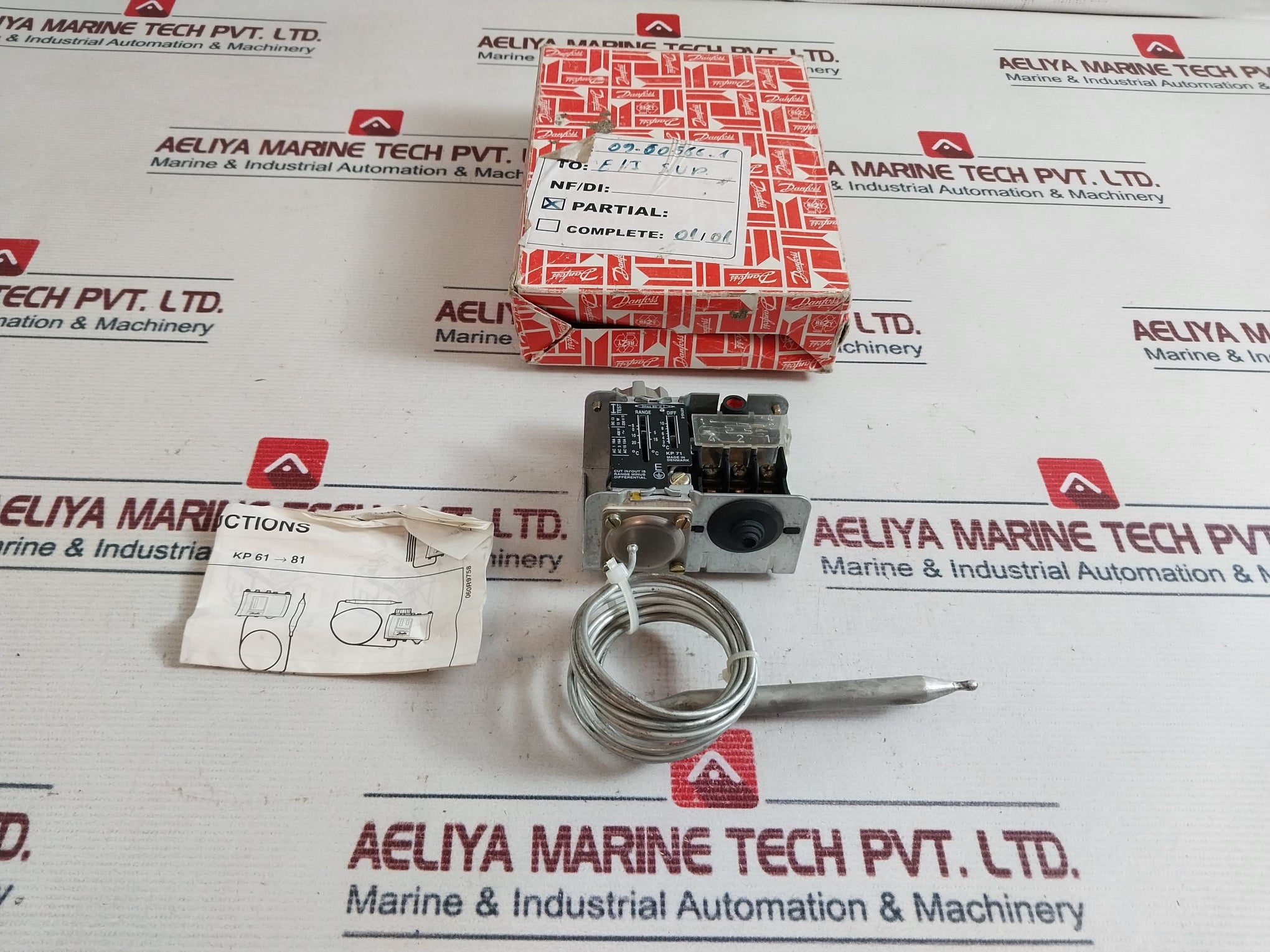 Danfoss Kp 71 Cooler Thermostat 400V 2M Capillary Tube A0745-e
