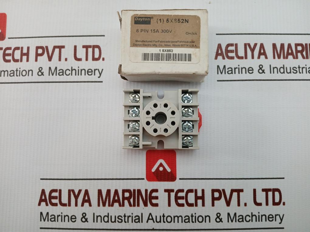 8 Pin Octal Relay Socket 15a 300v Part No. 5x852n Dayton