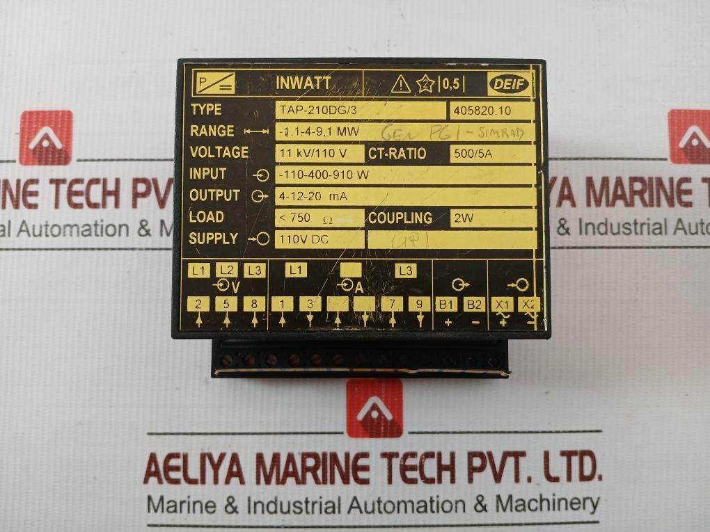 Deif Inwatt Transducer Tap-210dg/3 110v Dc Output 4-12-20 Ma