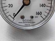Dixon Gc230 Abs Standard Dry Center Back Mount Gauge 0-160 Psi