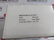 Econosto Pressure Gauges 0-6 Bar, 100Mm 762.11.01.162, 1/2” Pf
