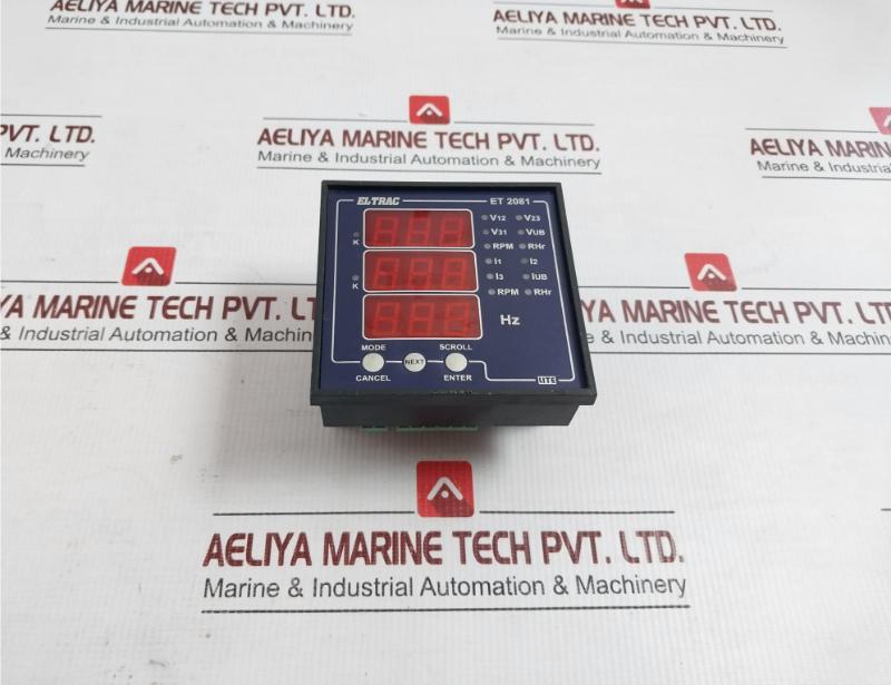 Eltrac Vaf Panel Meter With Digital Lcd Display Et 2081, 85-270 V Ac/Dc In Used