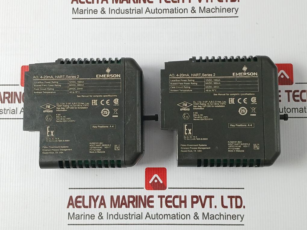 Emerson Kj3221X1-ba1 Analog Output Module 4-20Ma 12Vdc 150Ma Series 2