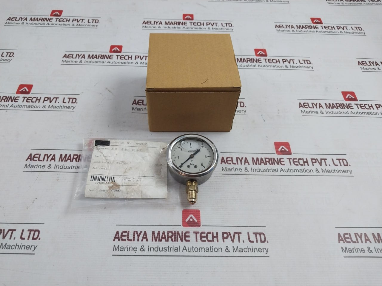 En 837-1 De 1/2" Pressure Gauge 0 To 6 Bar