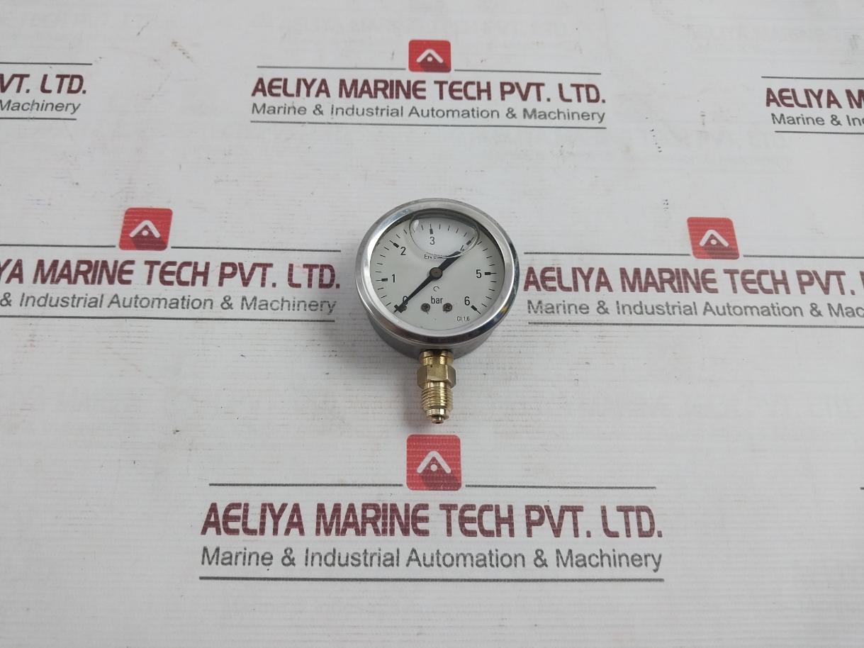 En 837-1 De 1/2" Pressure Gauge 0 To 6 Bar