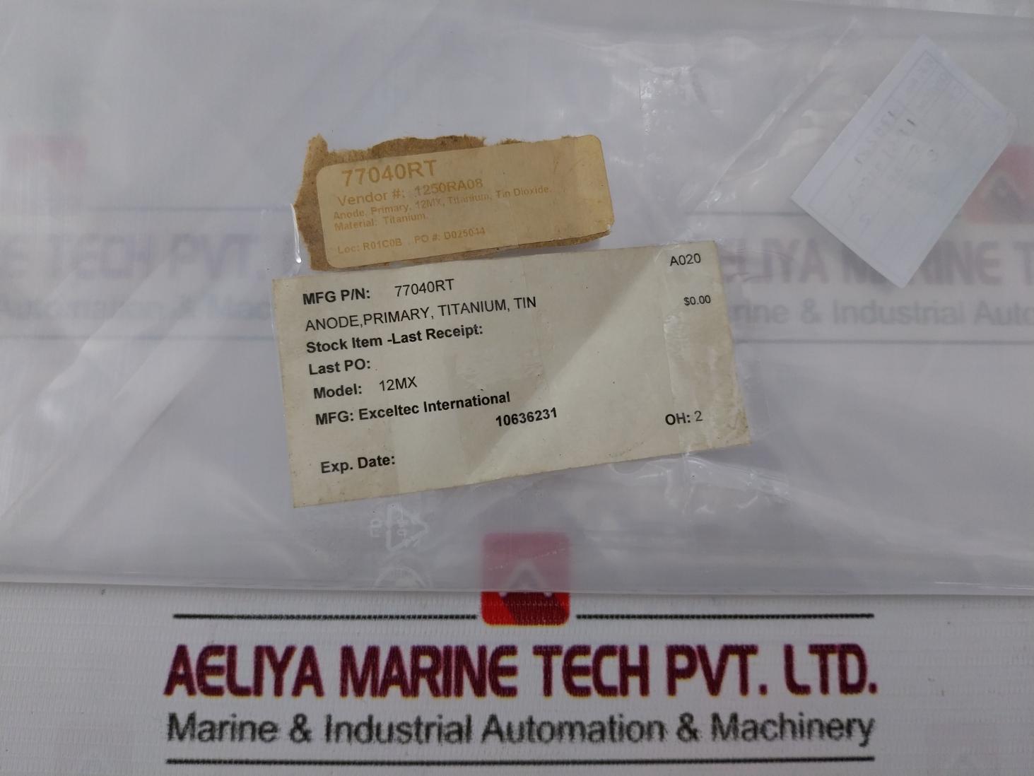 Exceltec 77040Rt Primary Electrode Anode Plate 12Mx