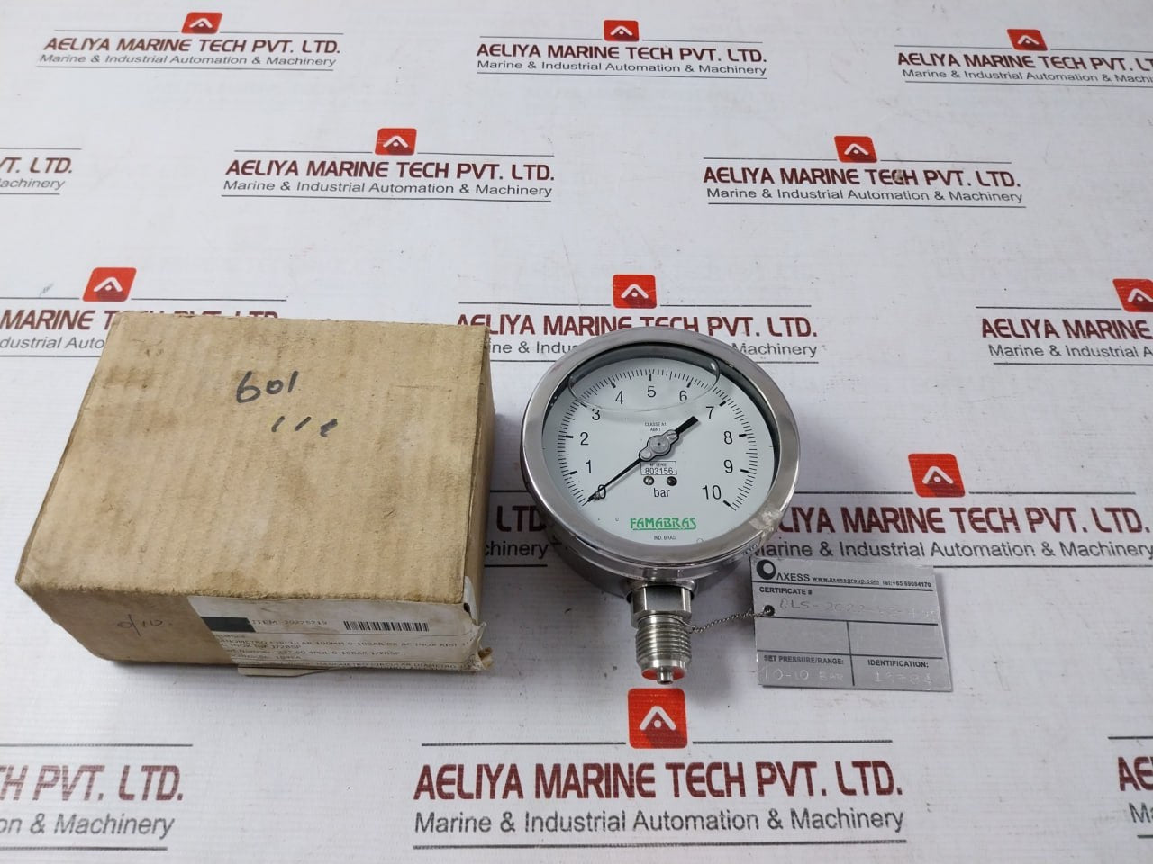 Famabras 14105-1 Pressure Gauge 0-10 Bar 232.50 4 Pol 1/2 Bsp