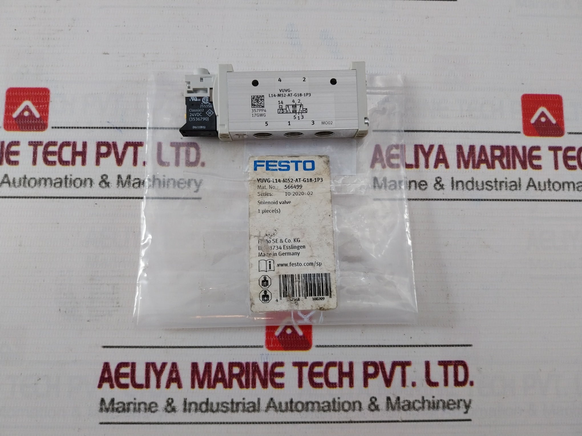 Festo Vuvg-l14-m52-at-g18-1P3 Solenoid Valve 17Gwg 24Vdc K611Bi5