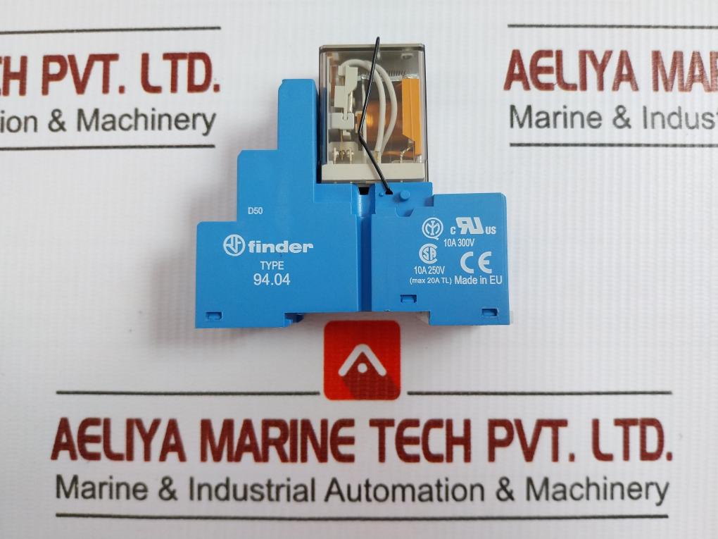94.04 55.34.8.230.0040 Ass Interface Relay With Socket Module 230v Ac 10a By Finder