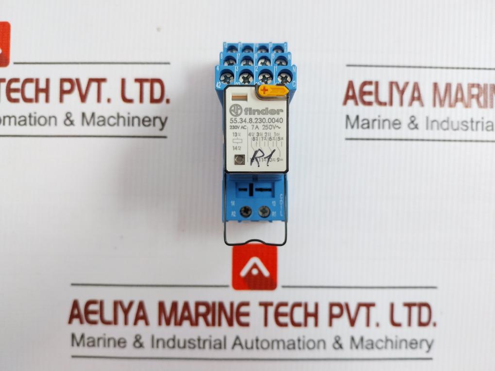 94.04 55.34.8.230.0040 Ass Interface Relay With Socket Module 230v Ac 10a By Finder