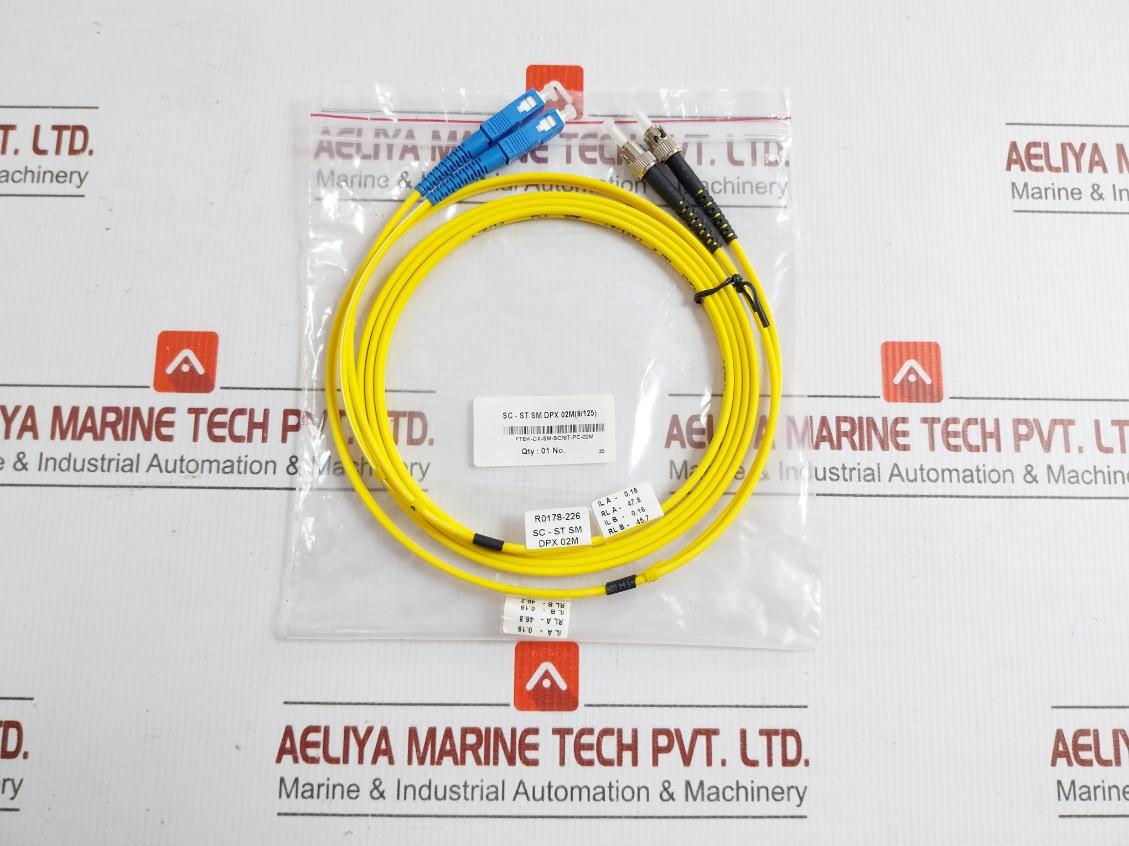 Ftek-Dx-Sm-Sc/St-Pc-02m Sc-St Sm Dpx 02m(9/125) Single Mode Fiber Optical Cable New Condition