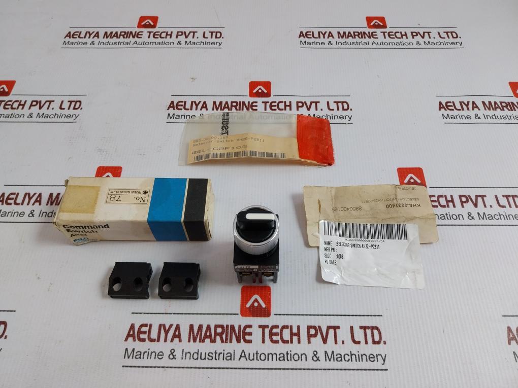 Fuji-Electric-600-Vac-6A-Selector-Switch-With-Panel-Mount-Base-Ah22-p2B11-208964-1