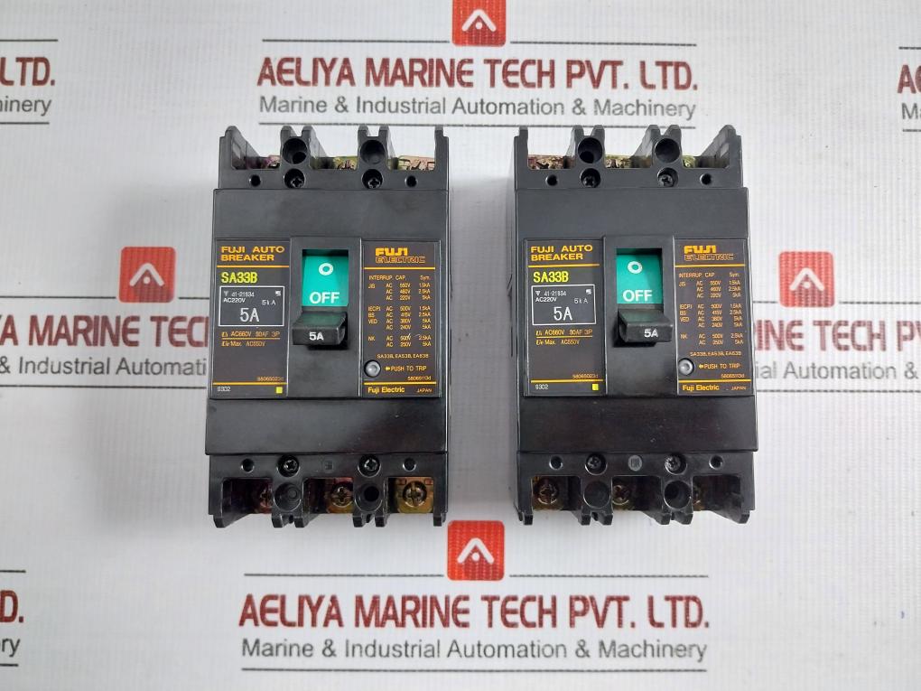 Fuji Electric 3-Pole Circuit Breaker 50/60hz 660 Vac Sa33b