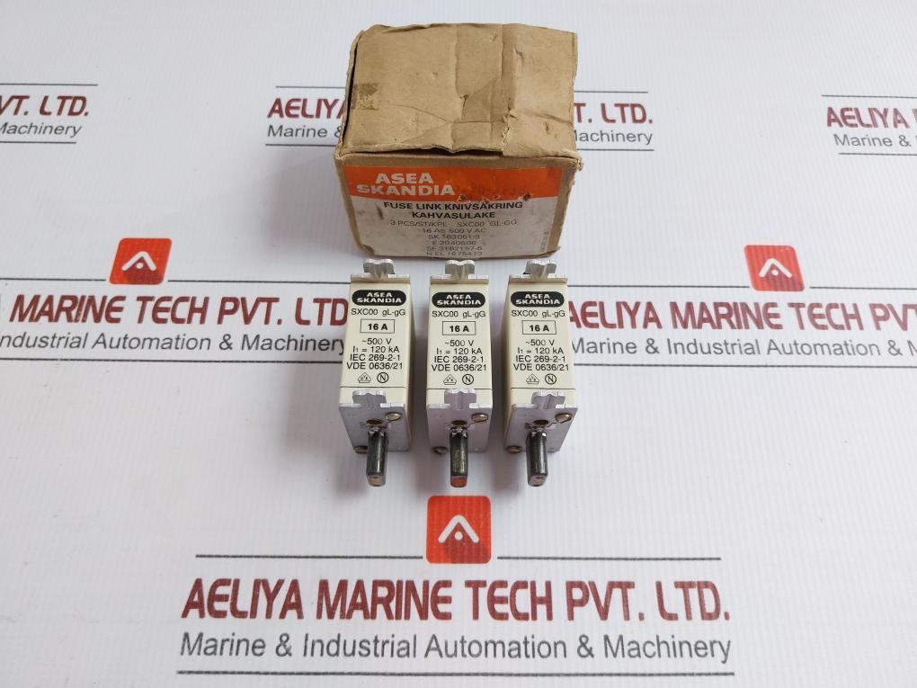 Fuse Link Sxc00 Gl-Gg 16a 500Vac Brand In Asea Skandia - 130 Gm