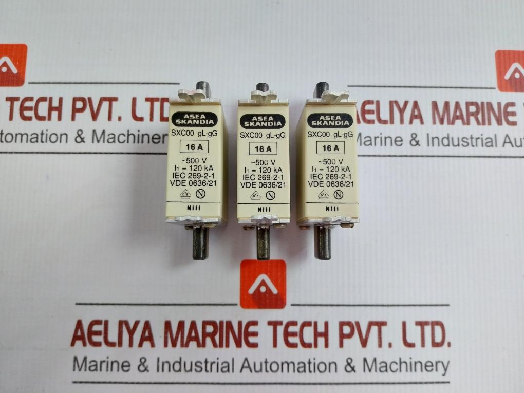 Fuse Link Sxc00 Gl-Gg 16a 500Vac Brand In Asea Skandia - 130 Gm