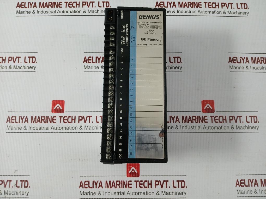 Ge Fanuc 16-Circuit Discrete Dc Source I/O Block Module 24vdc Ic660bbd023