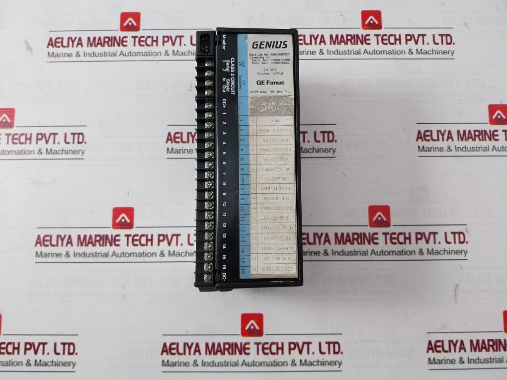 Ge Fanuc Ic660Bbd022 Plc I/O Terminal Source Block Module 24/48Vdc 16P ...