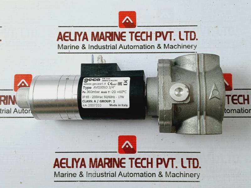 Geca Av020So 3/4" Nc Automatic Valve Ip65 230V Rac 50/60Hz 17W Pe 360 Mbar