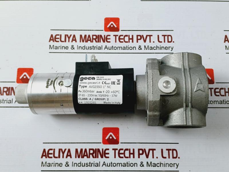 Geca Av025So 1”Nc Low Pressure Zev Series Slow Opening Gas Solenoid Valve