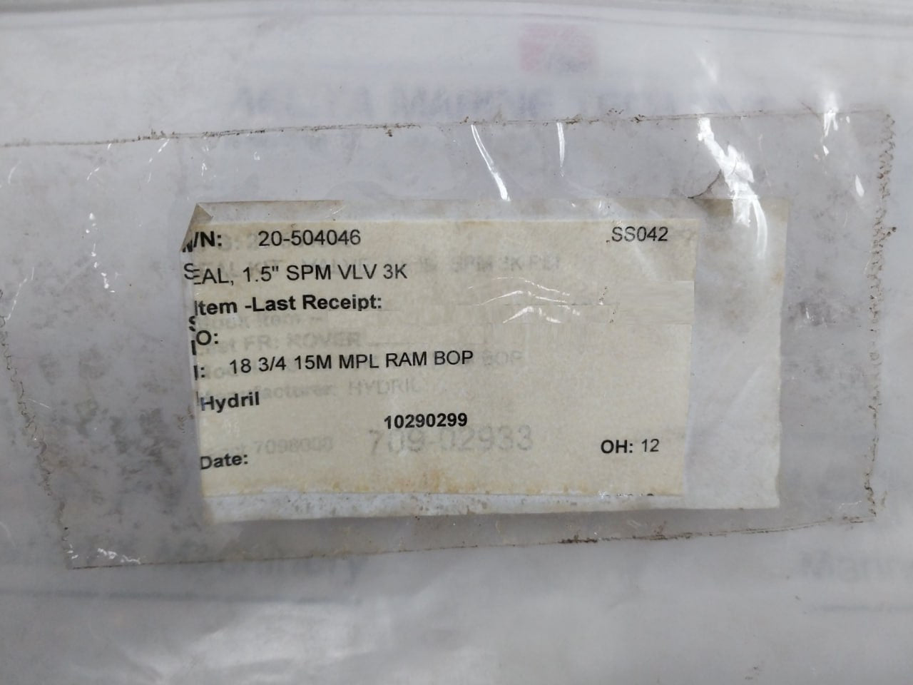 General Electric 20-504046 Spm Valve Seal Kit A030 Nd6Lgx3102 Rev.A4