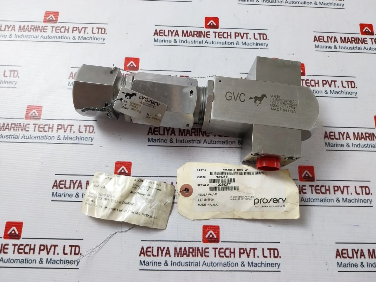 Gilmore 25168-2 Relief Valve 6000 Psi 25168-2-5500