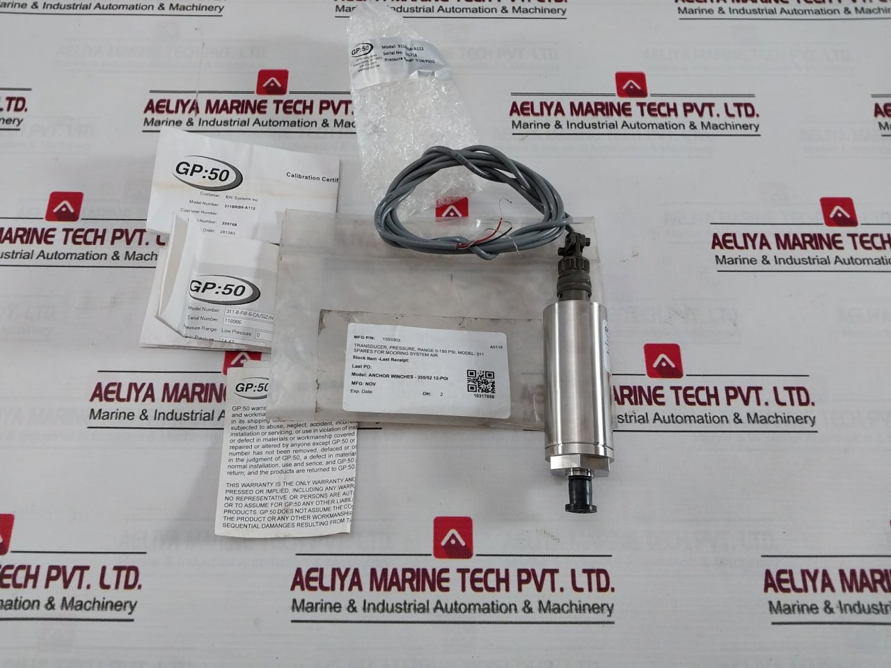 Gp:50 311Brb6-a112 Pressure Transducer 0-150Psi 3.96Ma M85049 As138-14B