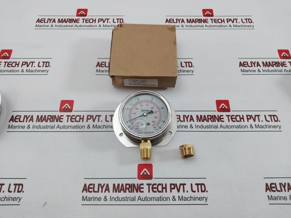 Grainger -30 Inhg To 160 Psi Pressure Gauge -76 Cmhg To 11 Bar