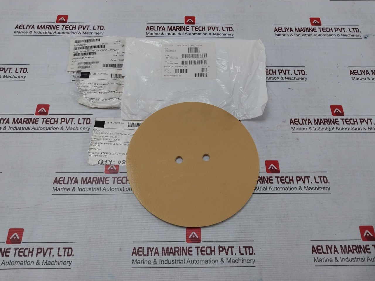 Halliburton 100002388 Seal Rubber Relief Valve Rev B