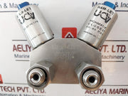 Ham-let Hmb21-4Lklclc-gf4 Dual Head Valve 90Psi Used