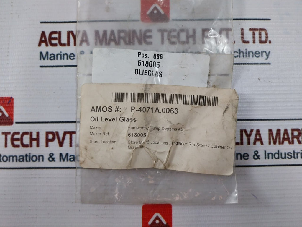Hamworthy 618005 Oil Level Glass P-4071A.0063 – Aeliya Marine