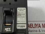 Hbd-50s 3-Pole Molded Case Circuit Breaker By Hyundai Ac 600v, Dc 250v In Used