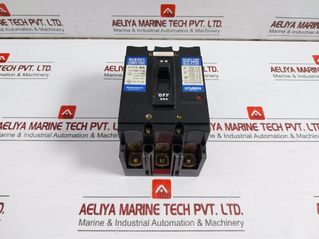 Hbh-103 20a Molded Case Circuit Breaker By Hyundai Ac440v Pole 3(Cosmetic Marks)