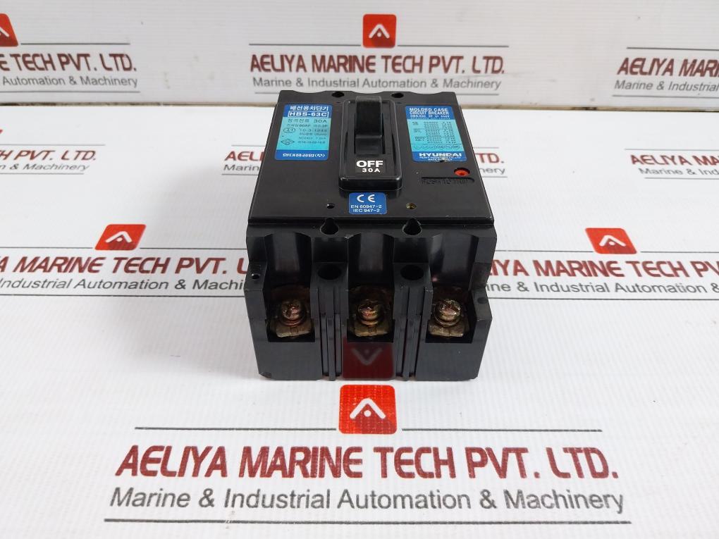 Hbs-63c 3p Molded Case Circuit Breaker By Hyundai 660v 30a