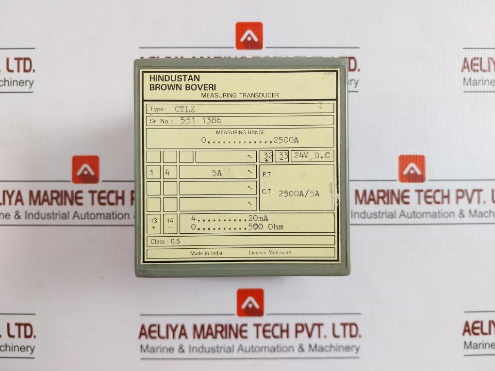 Hindustan Brown Boveri Ctlz Measuring Transducer  0-2500a