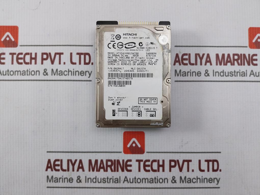 Hitachi Hts541680J9At00 80Gb Hard Disk Drive 5400Rpm Ata/Ide